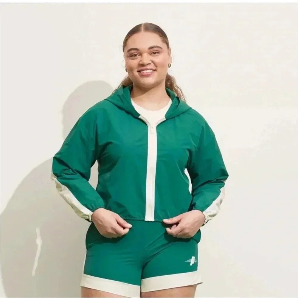 NWT PRINCE Women's Jacket windbreaker‎ Zip Hooded Cropped XL